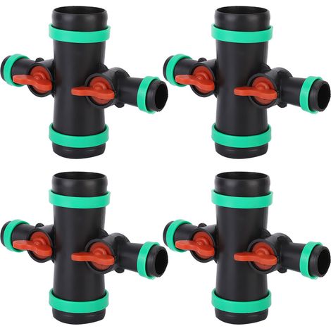 Connecteur de tuyau d'irrigation micro-aspersion 4 voies, raccord G1"/G2" pour arroseurs de jardin (1/5)