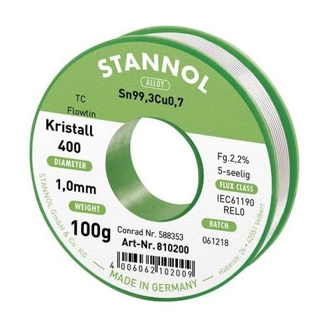 Stannol Flowtin TC Estaño para soldar sin plomo 100 g plata