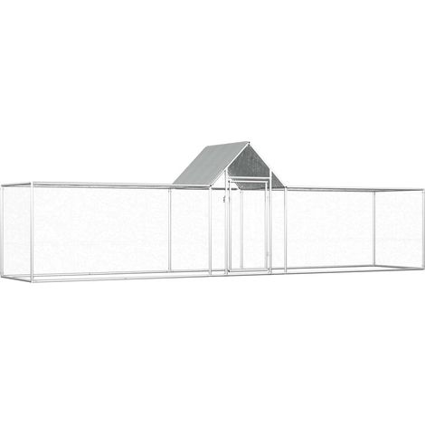 PoulaillerïŒEnclos Ă poulesïŒCage pour Animaux 5 x 1 x 1,5 m Acier galvanisĂ© DGBDF376277 (1/5)