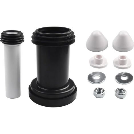 Wall-mounted toilet bowl connection pipe set for flushing, concealed drain pipe fitting set, satin chrome cover (1/4)