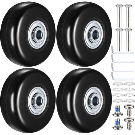 4 Stück Ersatz-Kofferrollen, Ersatzräder für Koffer, 50 x 18 mm Ersatz-Gepäckrollen, Gummi-Ersatz-Trolley-Räder für Koffer und Trolleys FLITI