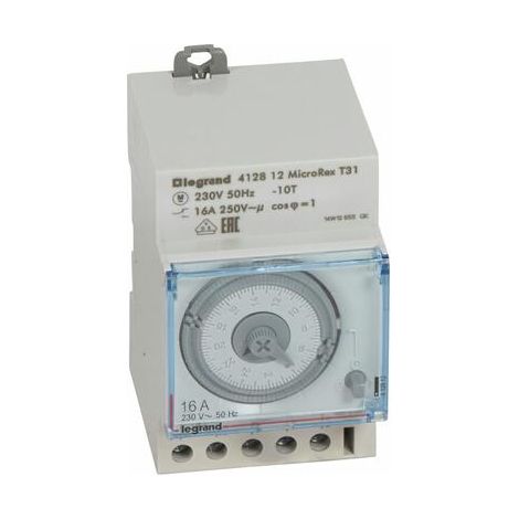 Interrupteur horaire analogique modulaire programmable manuel journalier - cadran horizontal sans réserve de marche - 412812 - LEGRAND