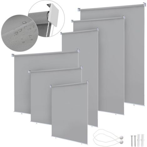 Tenda verticale Tenda da esterno per balcone Tenda a rullo Protezione solare - Schermo retrattile da esterno - 140x240CM Grigio (1/5)