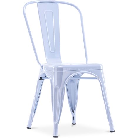 Esszimmerstuhl - Industriedesign - Stahl - Neuauflage - Stylix Grau Blau
