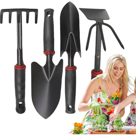 Conjunto De 4 Ferramentas Manuais De Jardinagem Acessórios Ergonômicos, Antiderrapantes E Leves (1/5)