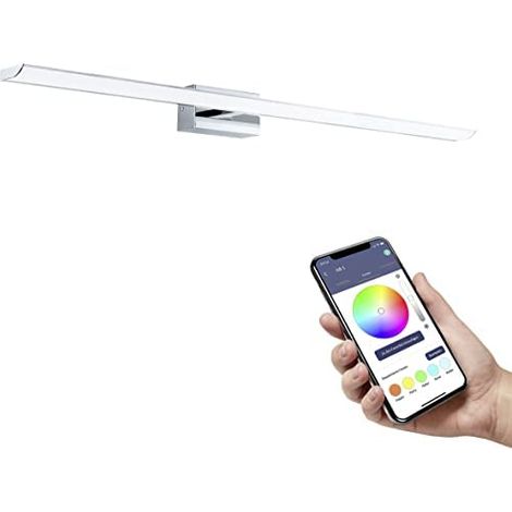 EGLO connect.z Smart Home Led per specchio Tabiano-Z, L 90,5 cm, ZigBee, app e controllo vocale, colore della luce regolabile, dimmerabile, lampada da parete per bagno, IP44 (1/4)