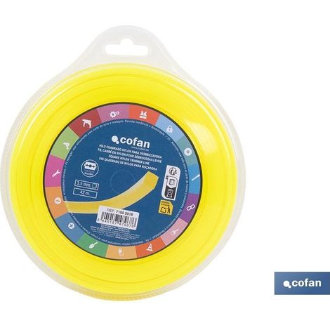 HILO CUADRADO NYLON PARA DESBROZADORA 42 M X 3 MM (1/5)