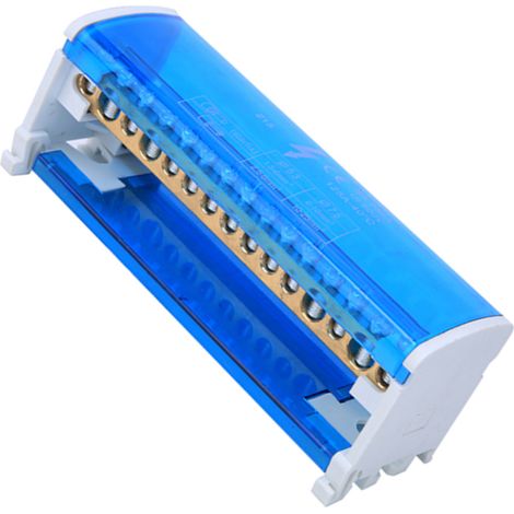 Boîtier de répartition 215 pour bornier DIN, uniphasé 2 niveaux, capot transparent (1/5)