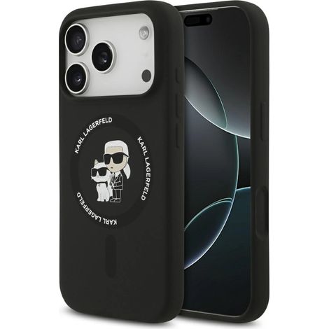 Karl Lagerfeld Silikon-Hülle Karl&Choupette Ring MagSafe für iPhone 17 Pro - Schwarz (1/5)