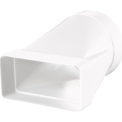 Raccordo per condotto dell'aria, per tubi rotondi/piatti, 60 x 204, diametro 125 mm, rettangolare, condotti d'aria rotondi, riscaldamento, raffreddamento in PVC, elemento di ventilazione rotondo, (1/5)