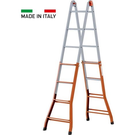 SCALA ACCIAIO TELESCOPICA MULTIFUNZIONE GRADINI 4+5 PEPPINA GIERRE (1/4)