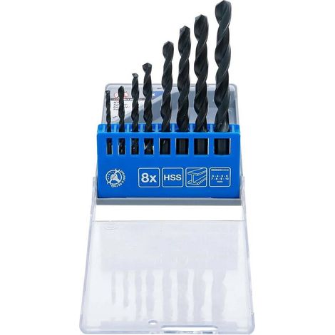 Jeu de Forets Hélicoïdaux HSS 3-10 mm - 8 pcs - Acier Rapide, Précision et Durabilité,  - D-Work