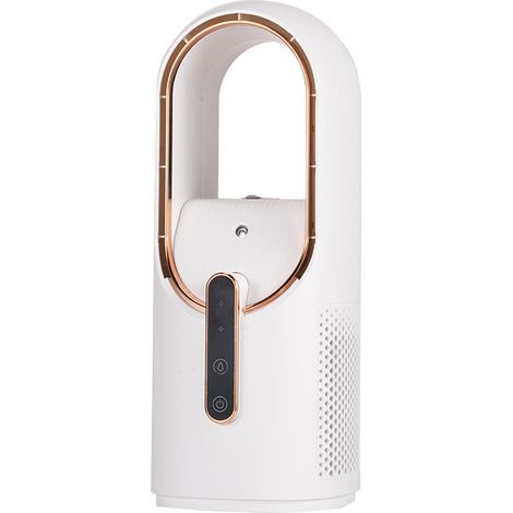 Ventilador portátil (blanco) - Mini ventilador portátil silencioso 4 en 1, tres velocidades, función de temporizador. (1/5)