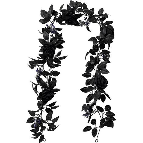 Guirlande De Vigne Artificielle - 175 Cm - Noir - Pour Décoration Halloween Noël Pâques - 1 Pièce (1/5)