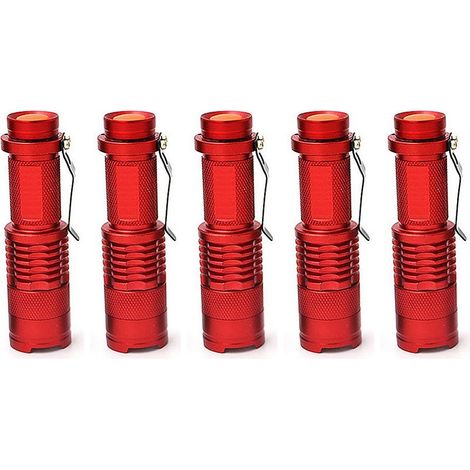 5 Mini lamp torch telescopic rechargeable, for LED Rechargeable , red (1/5)