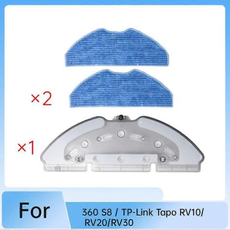 NALOOKAMIC Kit de remplacement de support de balai pour aspirateur robot 360 S8 / TP-Link Tapo RV10/RV20/RV30 coussinets en microfibre (1/4)