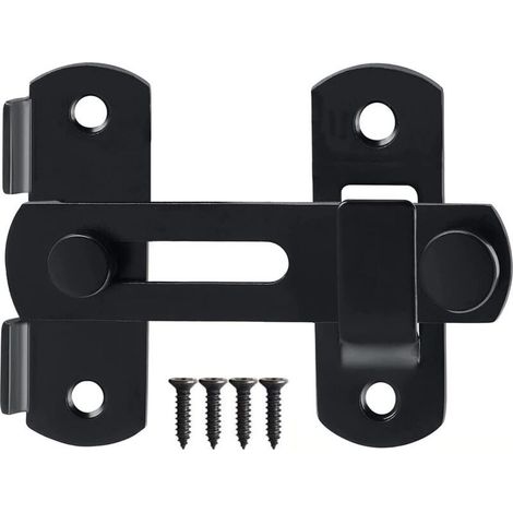 Loquet de porte extérieure, loquet de porte de grange, crochet de porte coulissante en acier inoxydable, verrou de porte coulissante, crochet de sécurité pour porte, fenêtre et armoire (180°, 10 cm, N (1/5)