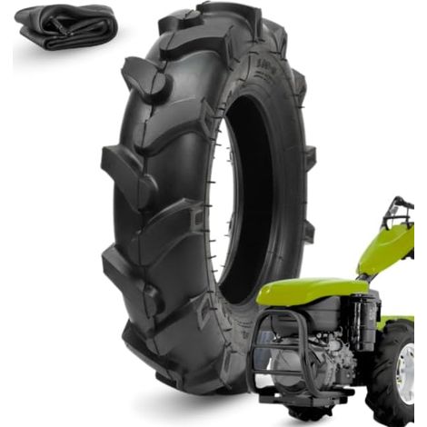 1 Pneumatico 3.50-8 4PR + Camera d’Aria Kit Gomma TM Rinforzata per Motozappa, Motocoltivatore e Falciatrice