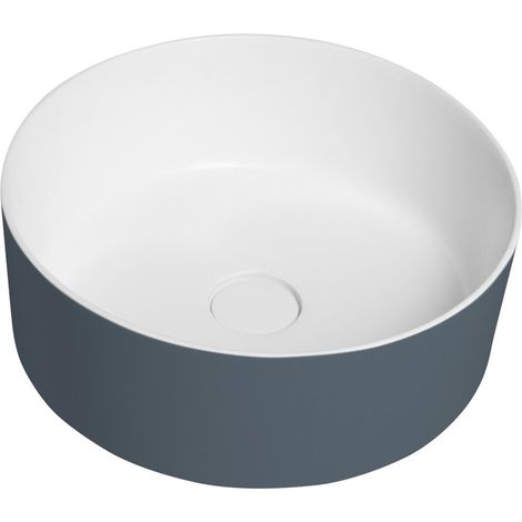 Lavabo THIN pour plan, Rockstone Ø 38 cm, Siena/blanc mat (1/5)