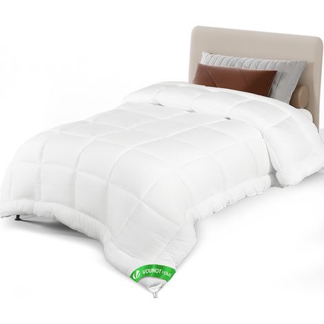Vounot – Couette tempérée 135x200 cm 300g/m² en microfibres 7D – Douce et respirante – Lavable en machine – Certifiée Oeko-Tex - 300gsm