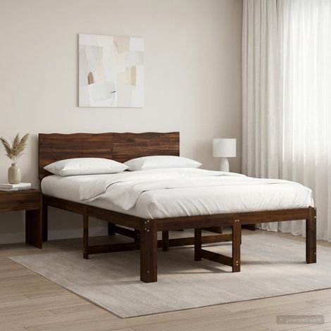 Cama doble con cabecero ROSTOCK Marrón Oscuro 120 x 200 cm (1/5)