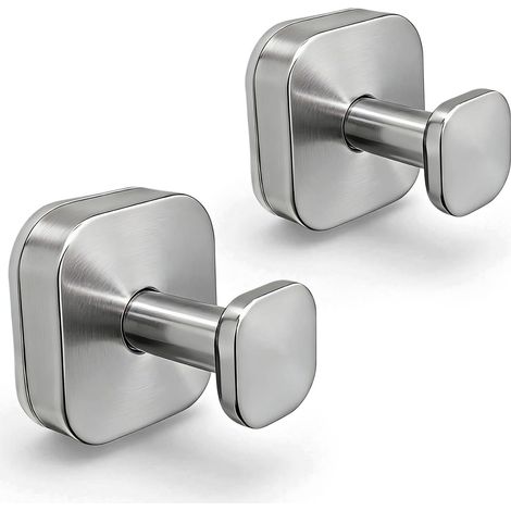 Ganchos con ventosa para colgar toallas sin necesidad de taladrar aptos para su instalación en el baño y la cocina (juego de 2, color plata). (1/5)