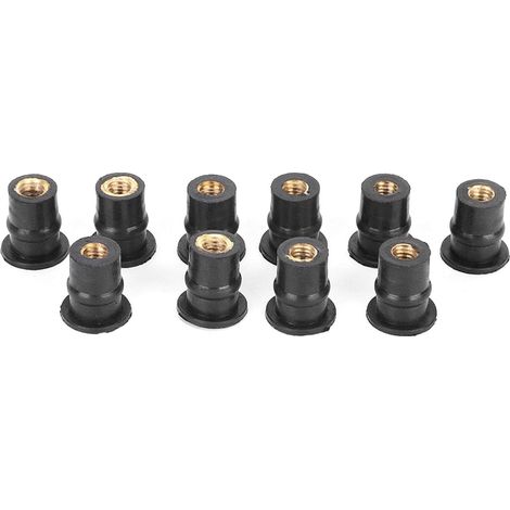 Lot de 10 écrous à sertir M5 avec inserts en laiton et boulons (1/5)