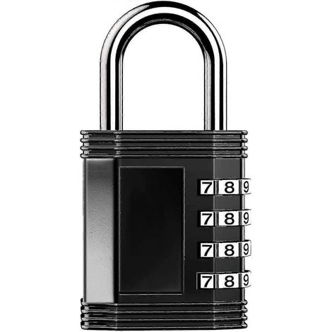1 cadenas à combinaison à 4 chiffres, idéal pour casier scolaire, abri de jardin, clôture, moraillon