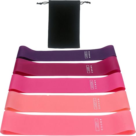 Ensemble de 5 bandes de résistance durables et antidérapantes pour les étirements des jambes et des fessiers.
