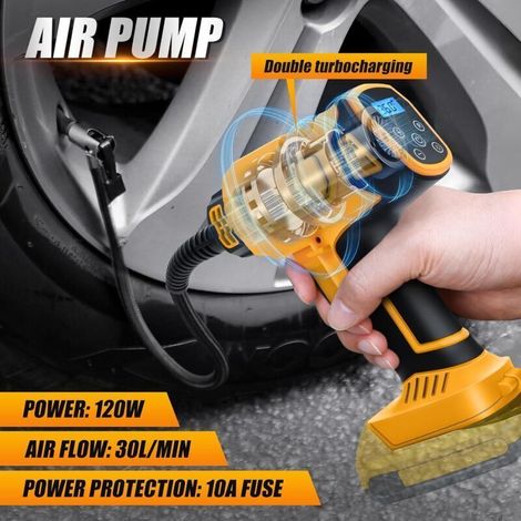 Compresseur de batterie pour Dewalt 21 V, 130 psi, pompe à air électrique, affichage numérique de la pression (1/5)