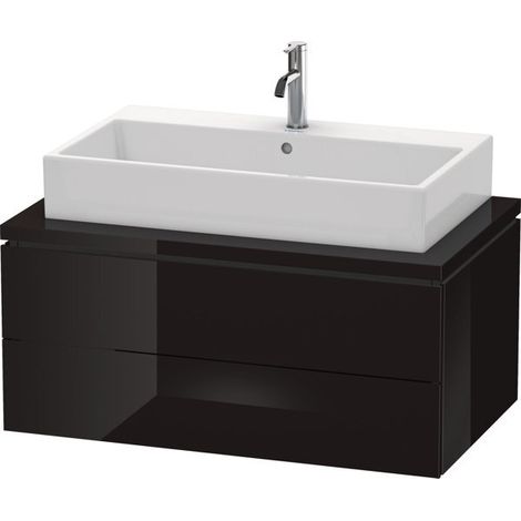 Consola baja L-CUBE 400x920x547mm negro alto brillo (1/2)