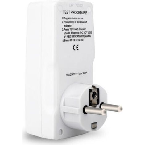 Zwischensteckdose zum Schutz vor elektrischem Schlag – 16 A, 220–250 V, 10 mA Empfindlichkeit (1/4)