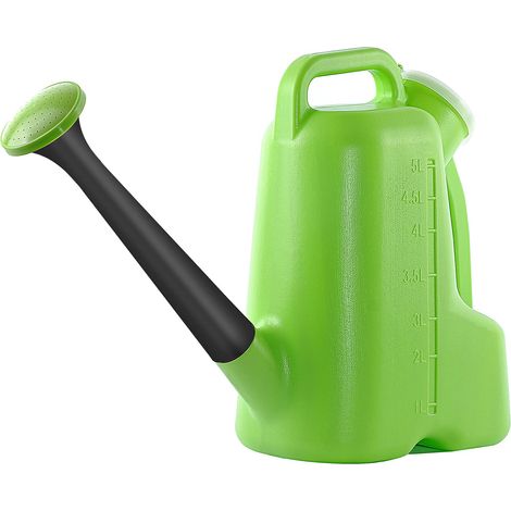 Grand arrosoir d'extérieur, 1,5 gallon (environ 5,7 litres) avec pommeau d'arrosage et long bec, idéal pour les plantes d'intérieur et d'extérieur, les fleurs et un jardin moderne et décoratif (vert). (1/5)