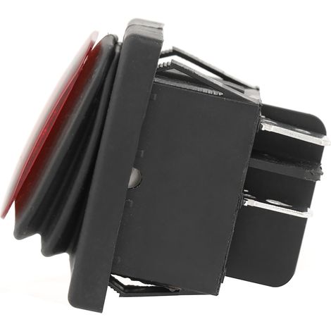 Lot de 4 interrupteurs à bascule étanches noirs 4 broches 2 positions Marche Arrêt voyants rouge et vert (1/5)