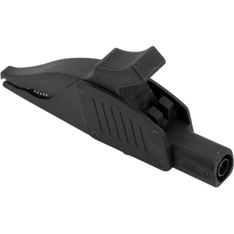 Pince de test électrique en laiton avec isolation PA, queue de 4mm/0.2in, type sécurité, pour batterie auto 32A/1000V, noir (1/5)