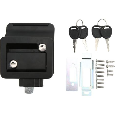 Cerradura de seguridad integrada para la puerta de entrada de autocaravanas, fabricada en aleación de aluminio negro, con cerrojo, para caravanas, autocaravanas y furgonetas camper.