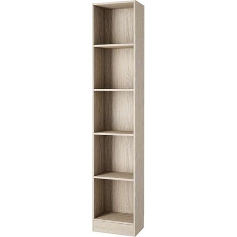 libreria con 4 ripiani - tinta quercia - 40.6x26.7x204 cm