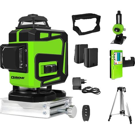 Niveau Laser à Faisceau Vert 4D, Haute Visibilité, Télécommande (1/2)