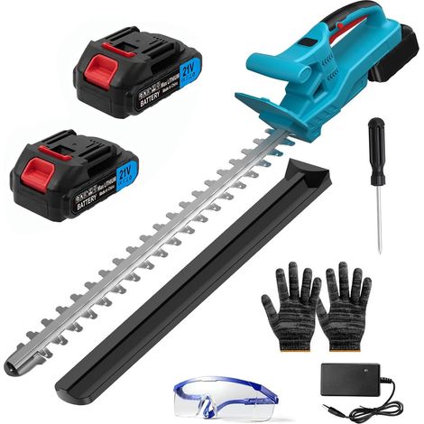 Akku-Heckenschere für Makita-18V-Akku,Elektrische Heckenschere mit 2 Akkus, 51 cm Schnittlänge, 15 mm Zahnabstand,Ergonomischer Griff,Leicht Elektro-Heckenschere für Garten, Sträucher und Hecken (1/5)