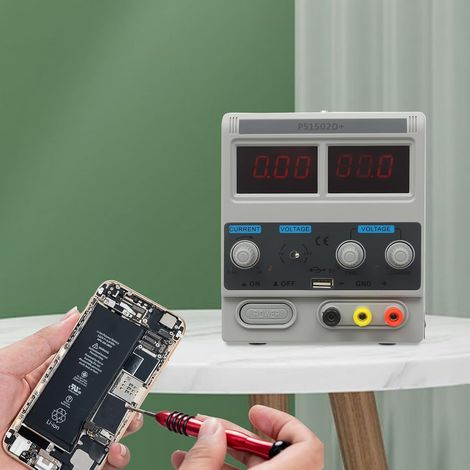 Alimentation de laboratoire, dispositif de réseau de laboratoire (0-15V, 0,6-2A), alimentation universelle avec affichage LED et boutons de réglage, dispositif de réseau de laboratoire réglable