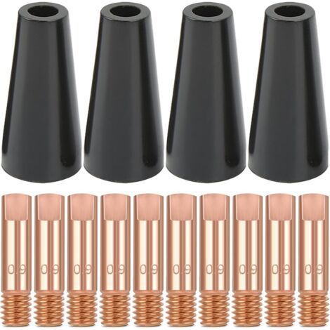 Kit d'embouts de buse sans gaz 14AK 15AK, pointe de contact, consommables de torche de soudage(14pièces) (1/5)