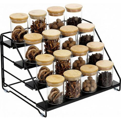 4 Shelves Spice Storage Organizer Adjustable Kitchen Spice Rack for Kitchen Worktops Cabinets (1/5)