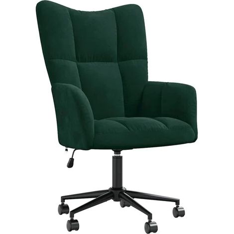Fauteuil lounge en velours vert foncé (1/5)