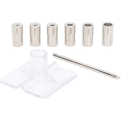 ZVD 8 Pièces Kit de Gabarit de Cheville à Centrage Automatique 6 Tailles de Diamètre Intérieur en Acier allié Guide de Perçage Jeu de Localisateur de (1/4)