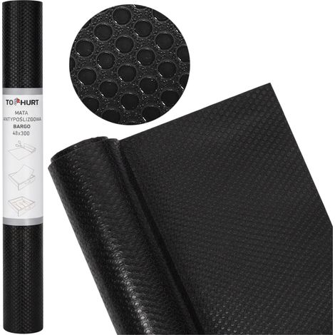 Tapis de tiroir antidérapant Bargo 48 x 300 cm noir (1/5)