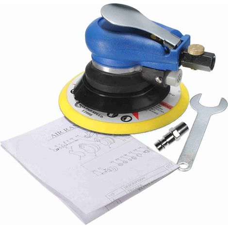 GARRYFIZH Ponceuse pneumatique à main de 6 pouces, orbite aléatoire à grande vitesse pour le cirage et le polissage