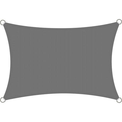 Voile d'ombrage Rectangulaire 2x3 m Imperméable, Toile Ombrage Extérieur 3x2 m PES Résistant à l'eau Voile Ombrage avec 98% de Protection UV pour Patio Jardin Pergola, Gris (1/5)