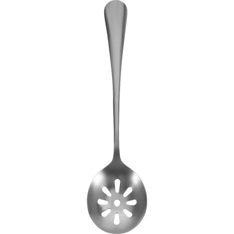 Cuillère à Fentes en Acier Inoxydable Argenté, Petite Cuillère Trouée Facile à Ranger, Résistante pour Servir Gâteaux et Snacks Cuisine (1/5)