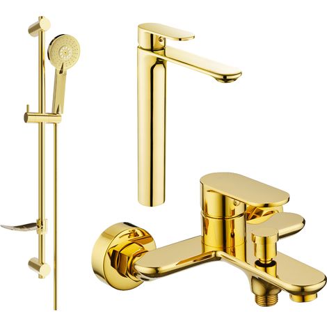 Mexen Milo DF40 conjunto de bañera, dorado - 71313DF40-50 (1/4)