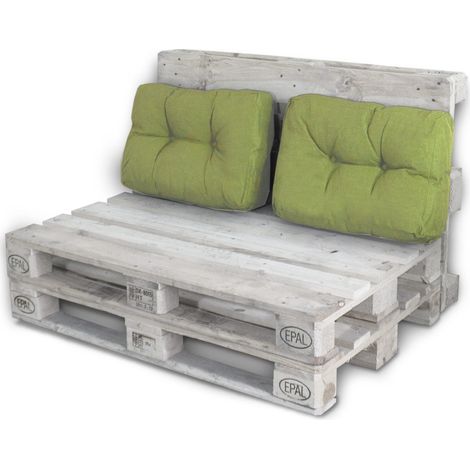 Palettenkissen Palettenauflagen Sitzkissen Rückenlehne Kissen Palette Polster Sofa Couch Set Grün - 2x Seitenkissen